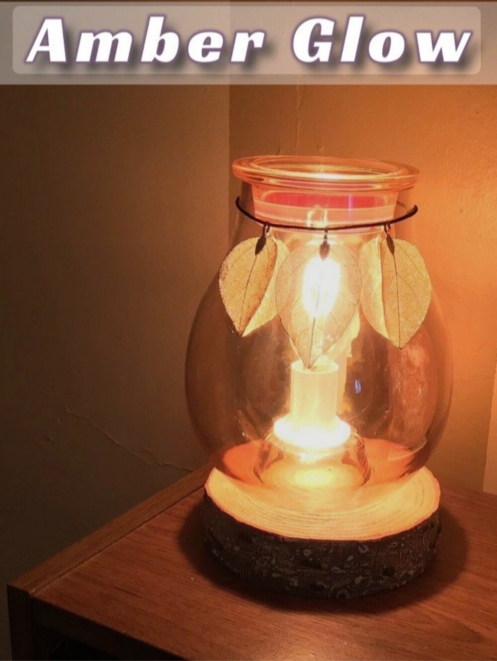 Scentsy Amber Glow Leaf Lantern - Amber
